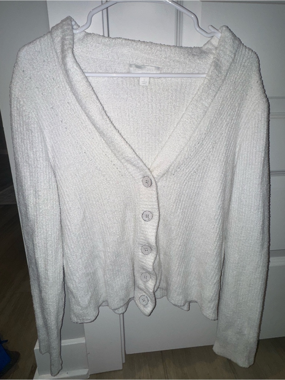 Barefoot Dreams White Button-Front Women's Sweater